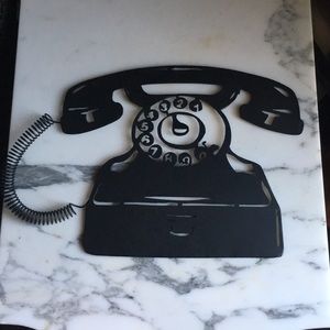 Metal vintage phone plaque